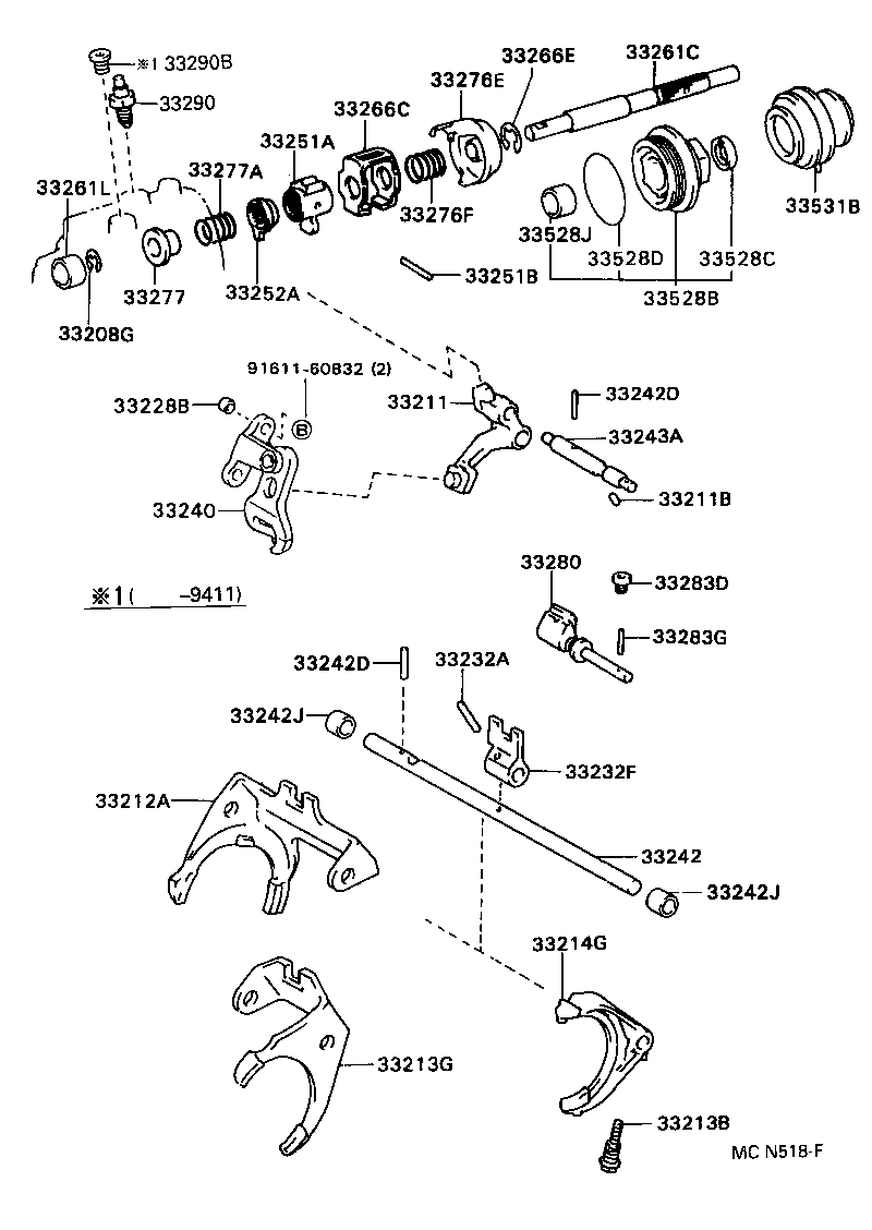 CARINA E WG JPP | GEAR SHIFT FORK LEVER SHAFT MTM