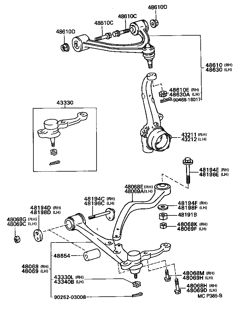  GS300 |  FRONT AXLE ARM STEERING KNUCKLE