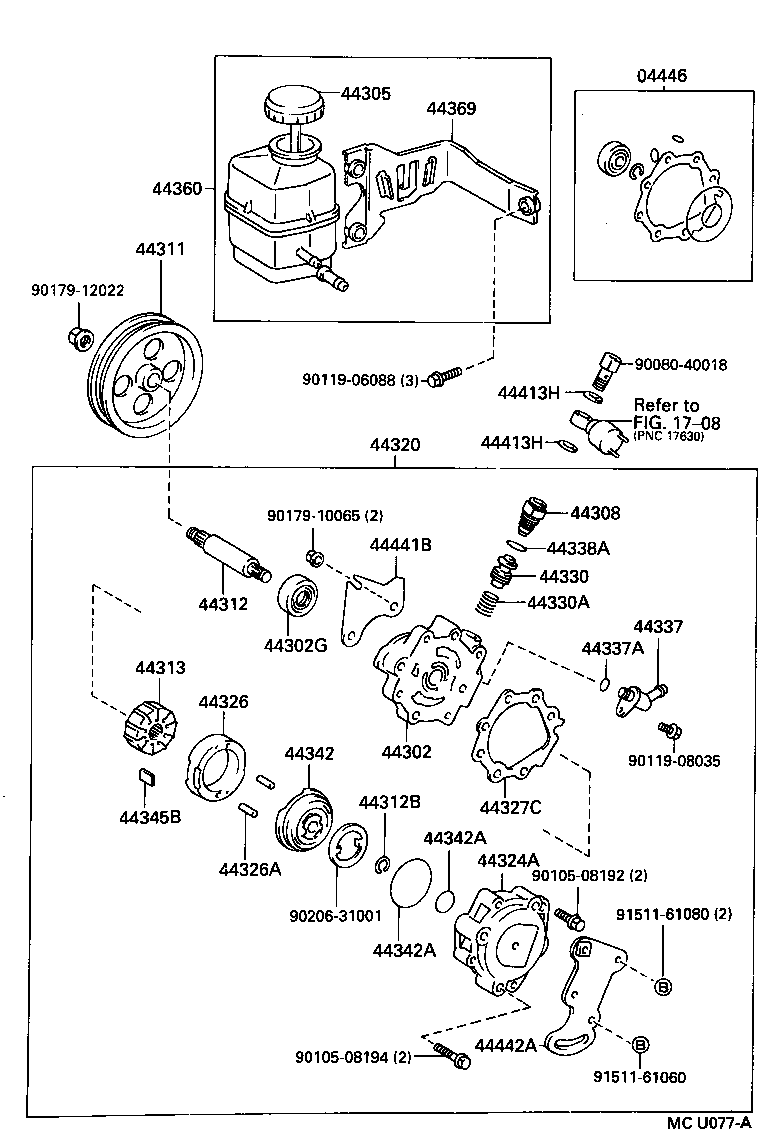  CAMRY SED |  VANE PUMP RESERVOIR POWER STEERING