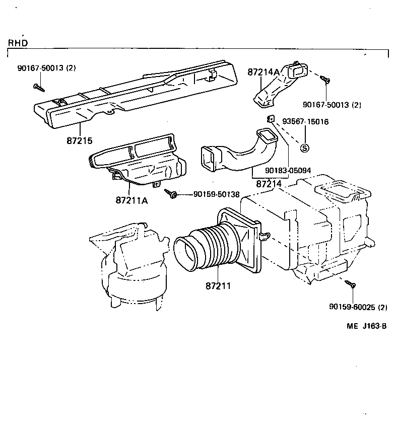  STARLET |  HEATING AIR CONDITIONING CONTROL AIR DUCT