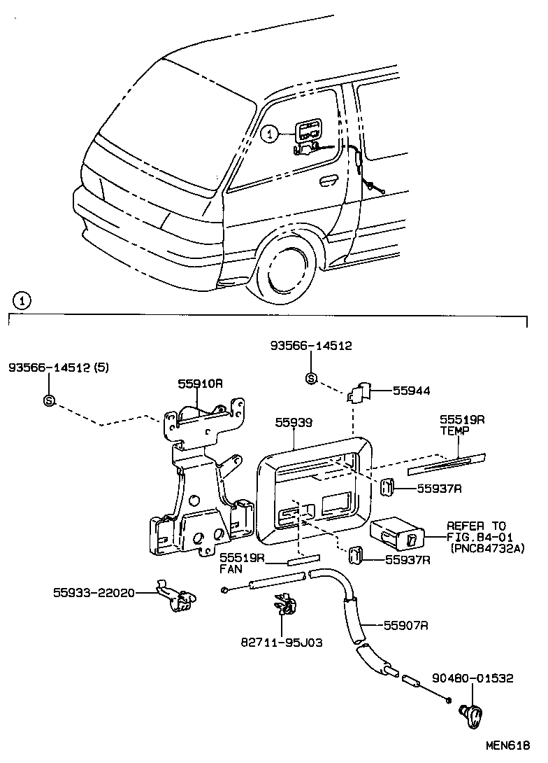  HIACE VAN COMUTER |  HEATING AIR CONDITIONING CONTROL AIR DUCT