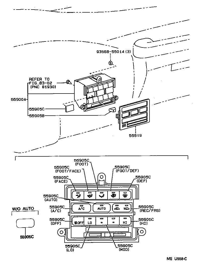  LAND CRUISER 80 |  HEATING AIR CONDITIONING CONTROL AIR DUCT