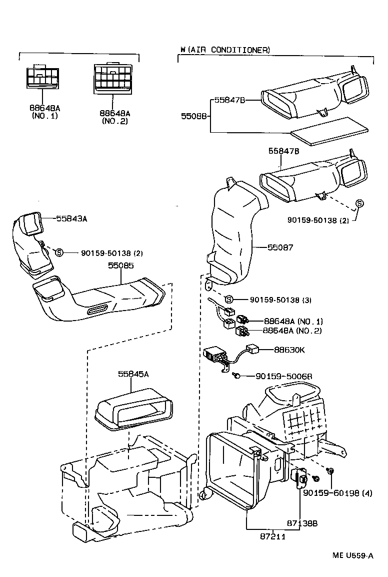  LAND CRUISER 80 |  HEATING AIR CONDITIONING CONTROL AIR DUCT