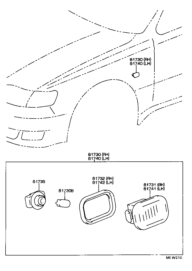  GS300 |  SIDE TURN SIGNAL LAMP OUTER MIRROR LAMP