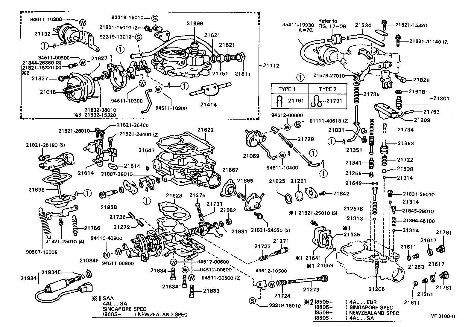 TOYOTA COROLLAAE80REEMNS TOOLENGINEFUEL CARBURETOR Japan Parts EU