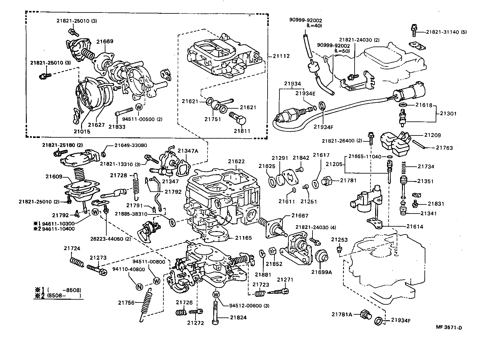 Toyota 22r carburetor parts diagram