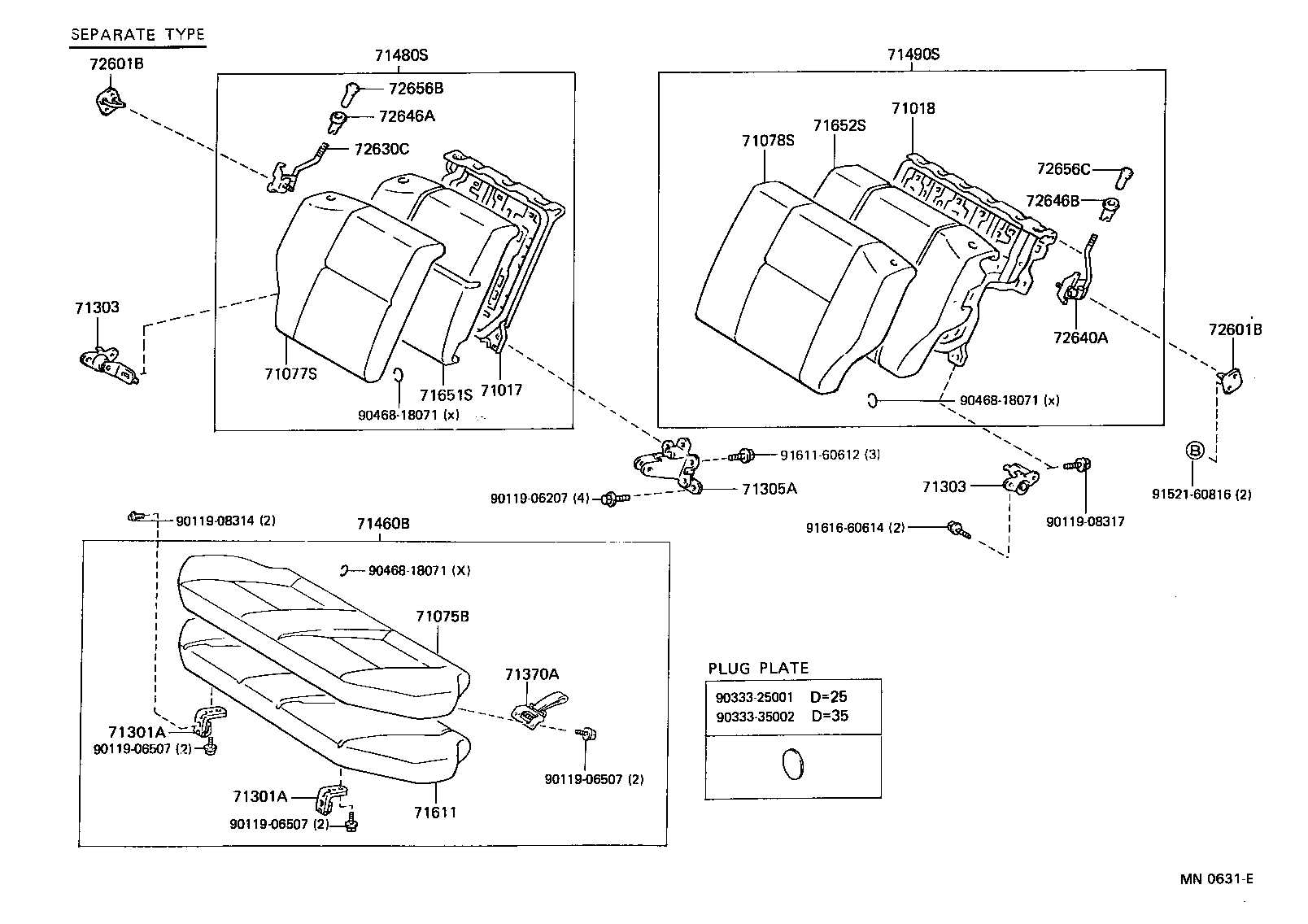  STARLET |  REAR SEAT SEAT TRACK