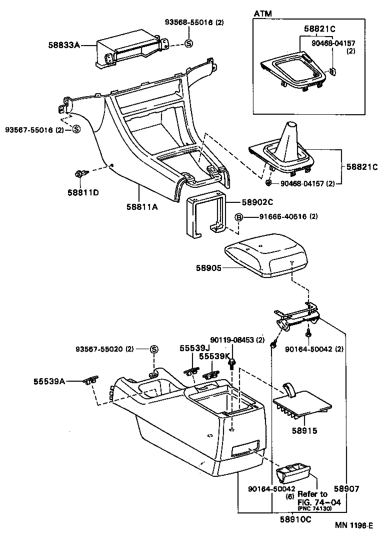  CAMRY SED |  CONSOLE BOX BRACKET