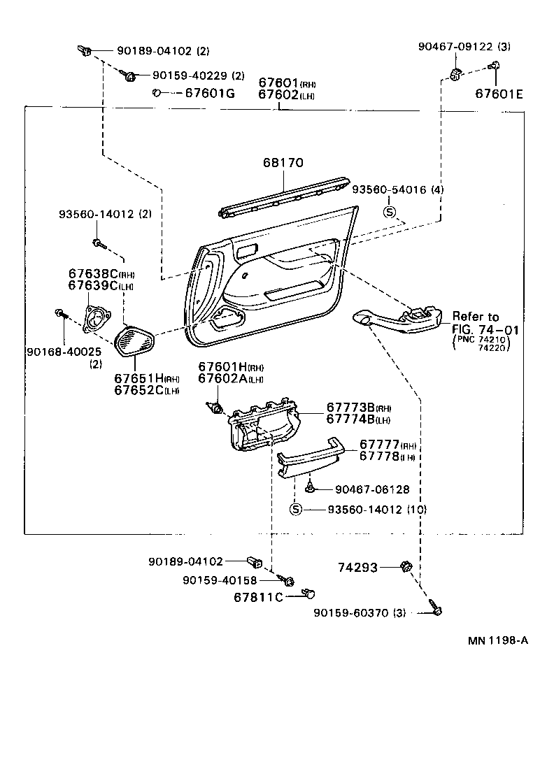  CAMRY SED |  FRONT DOOR PANEL GLASS