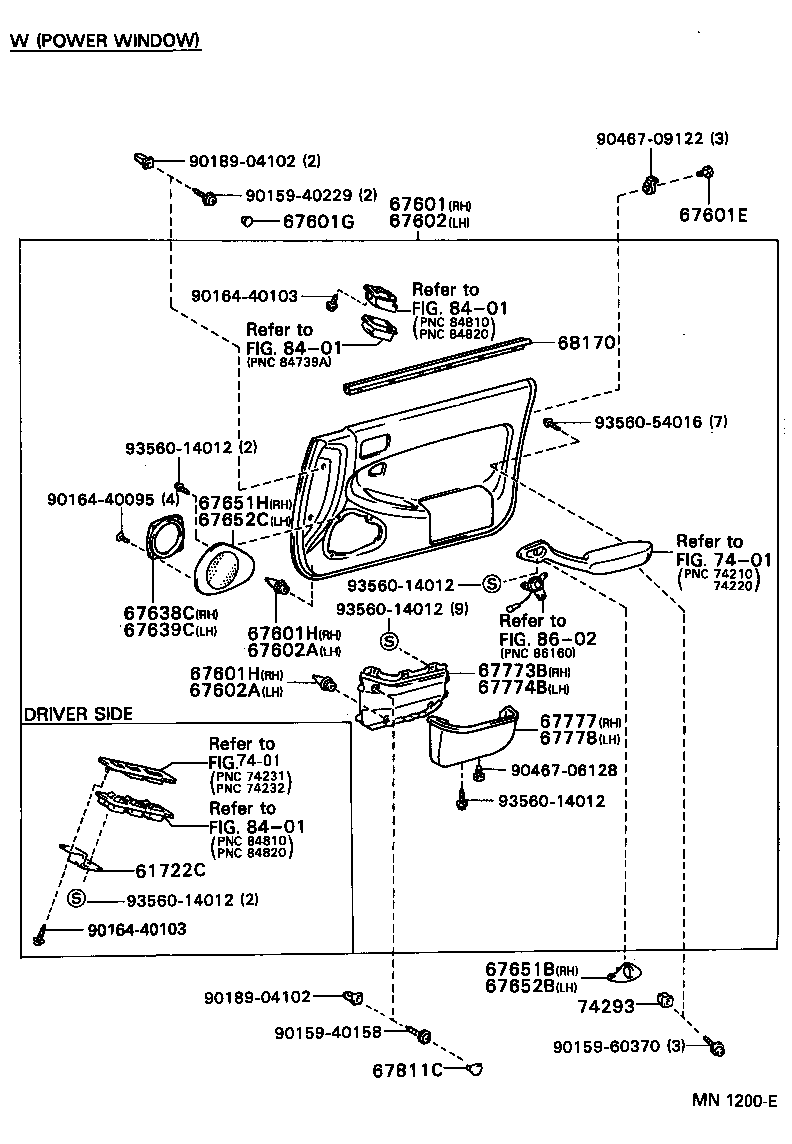 CAMRY SED |  FRONT DOOR PANEL GLASS