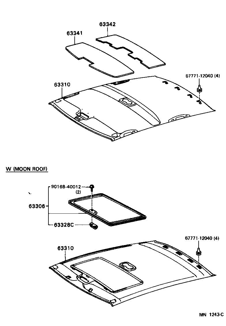  CAMRY SED |  ROOF HEADLINING SILENCER PAD