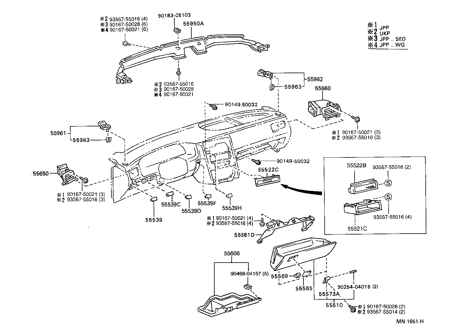 CARINA E UKP |  INSTRUMENT PANEL GLOVE COMPARTMENT
