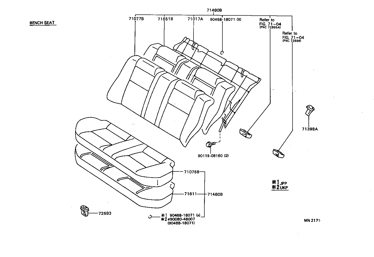  CARINA E UKP |  REAR SEAT SEAT TRACK