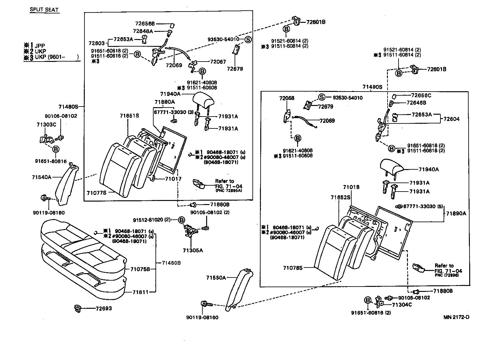  CARINA E UKP |  REAR SEAT SEAT TRACK