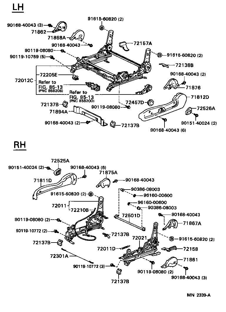 SUPRA |  FRONT SEAT SEAT TRACK