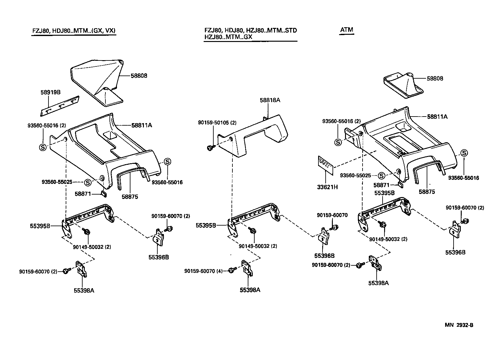  LAND CRUISER 80 |  CONSOLE BOX BRACKET