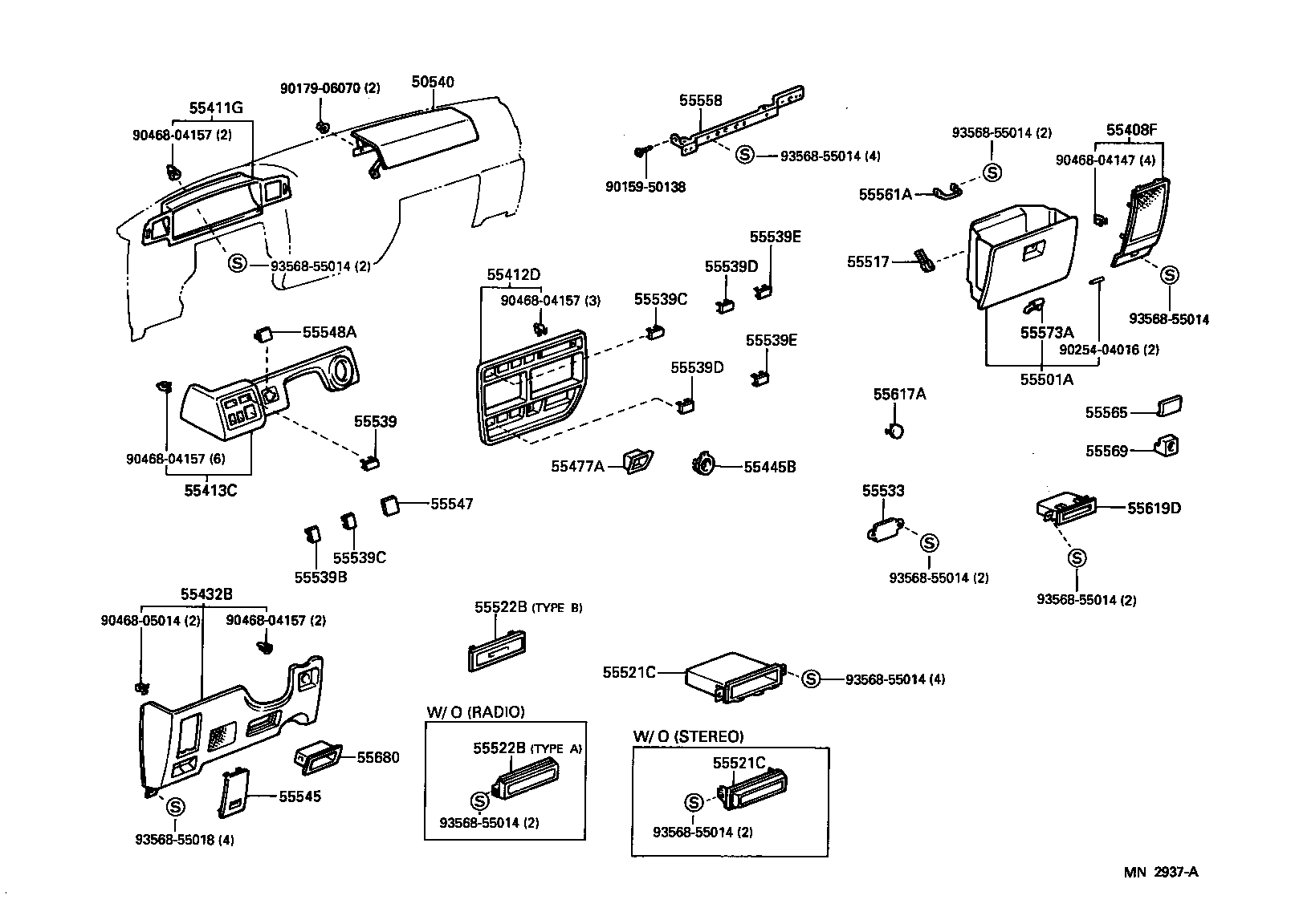  LAND CRUISER 80 |  INSTRUMENT PANEL GLOVE COMPARTMENT