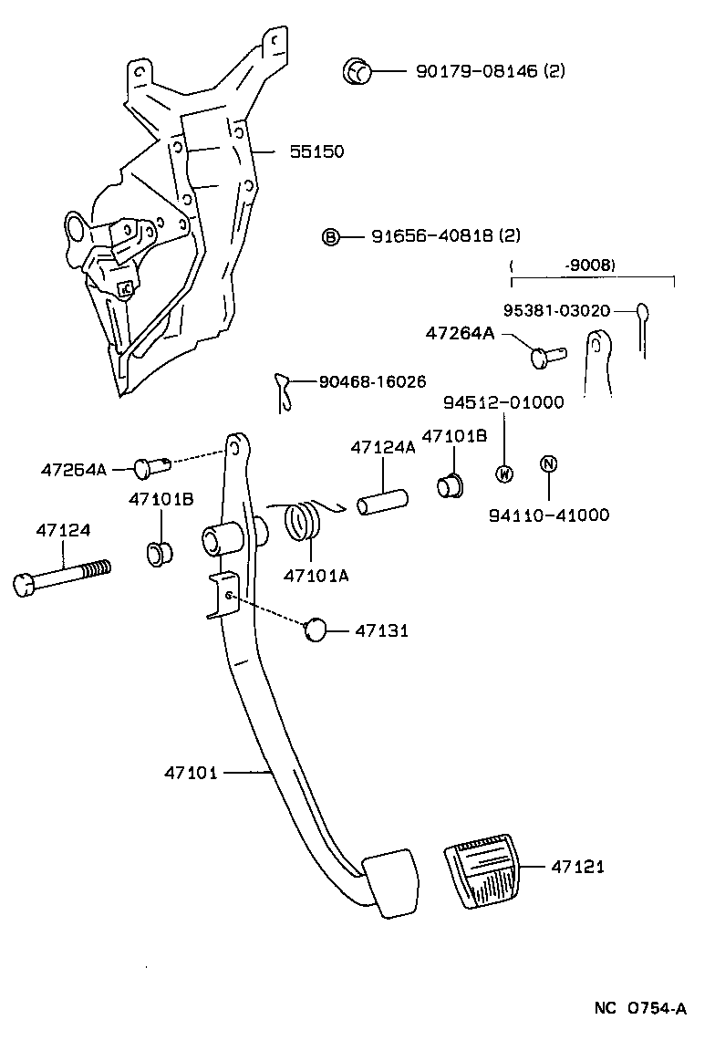  HIACE VAN COMUTER |  BRAKE PEDAL BRACKET