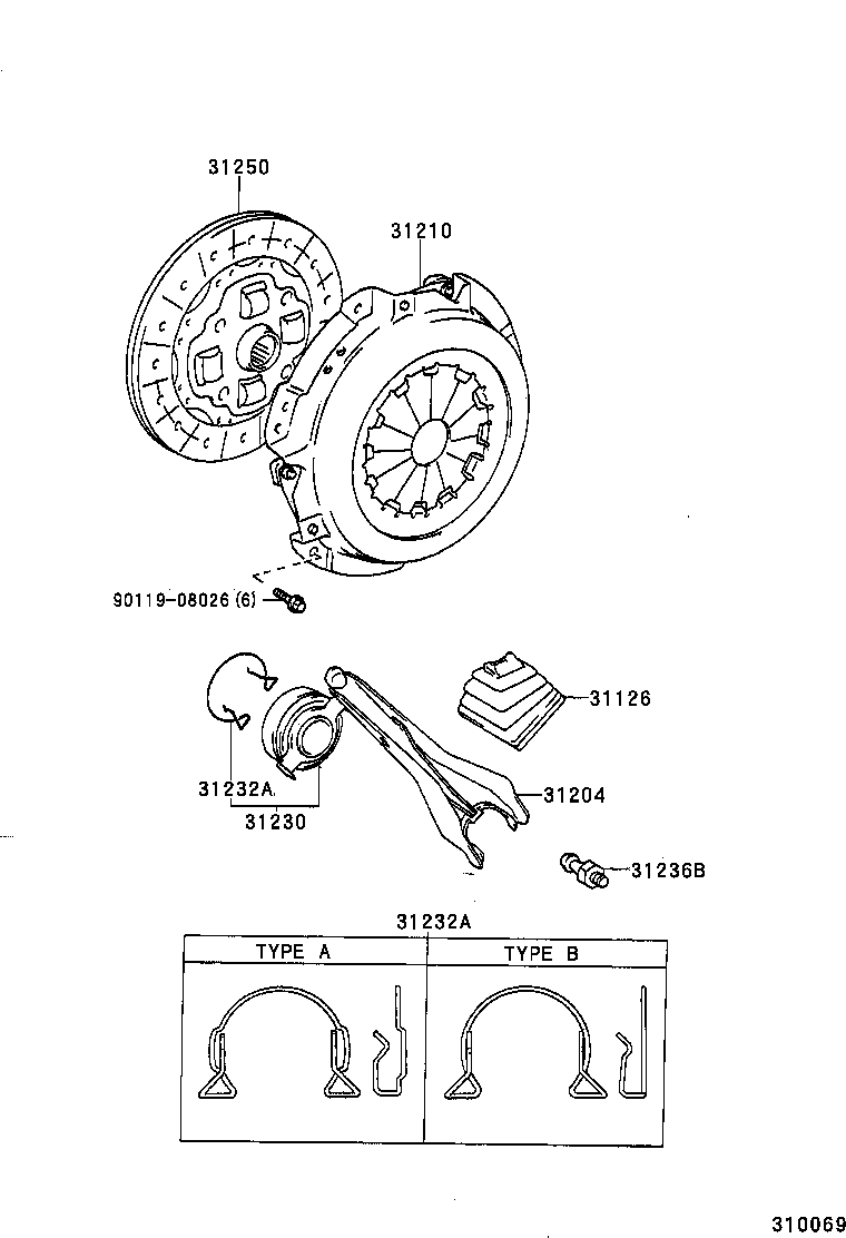  TERCEL |  CLUTCH RELEASE FORK