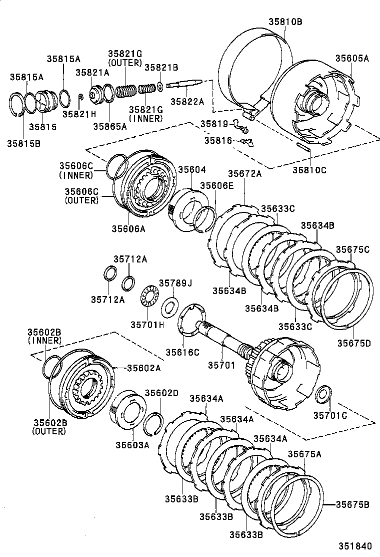  TERCEL |  BRAKE BAND MULTIPLE DISC CLUTCH ATM