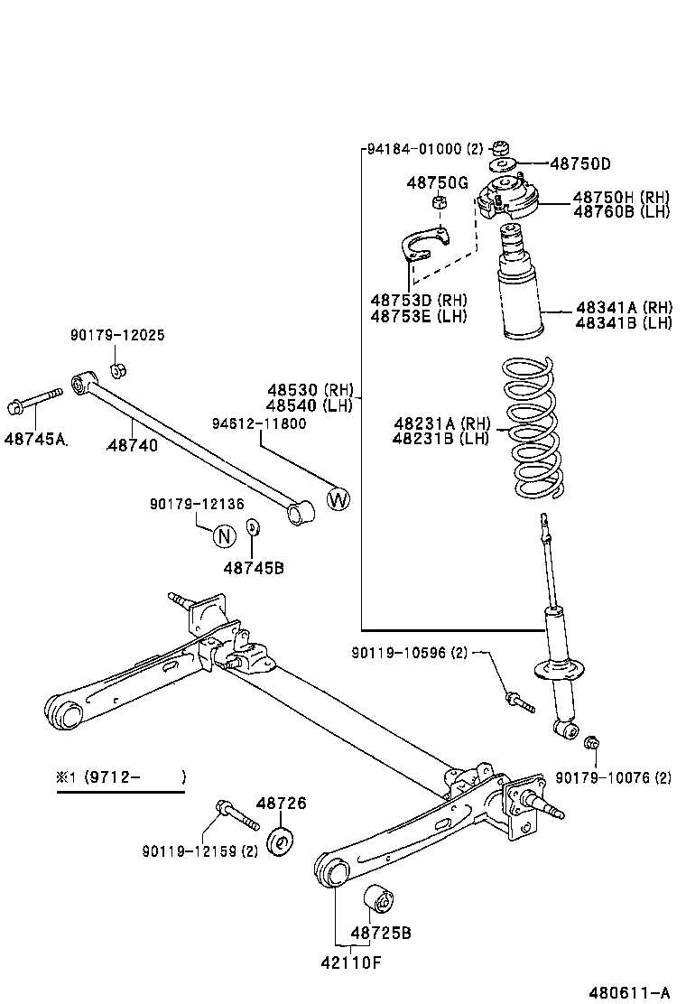  TERCEL |  REAR SPRING SHOCK ABSORBER