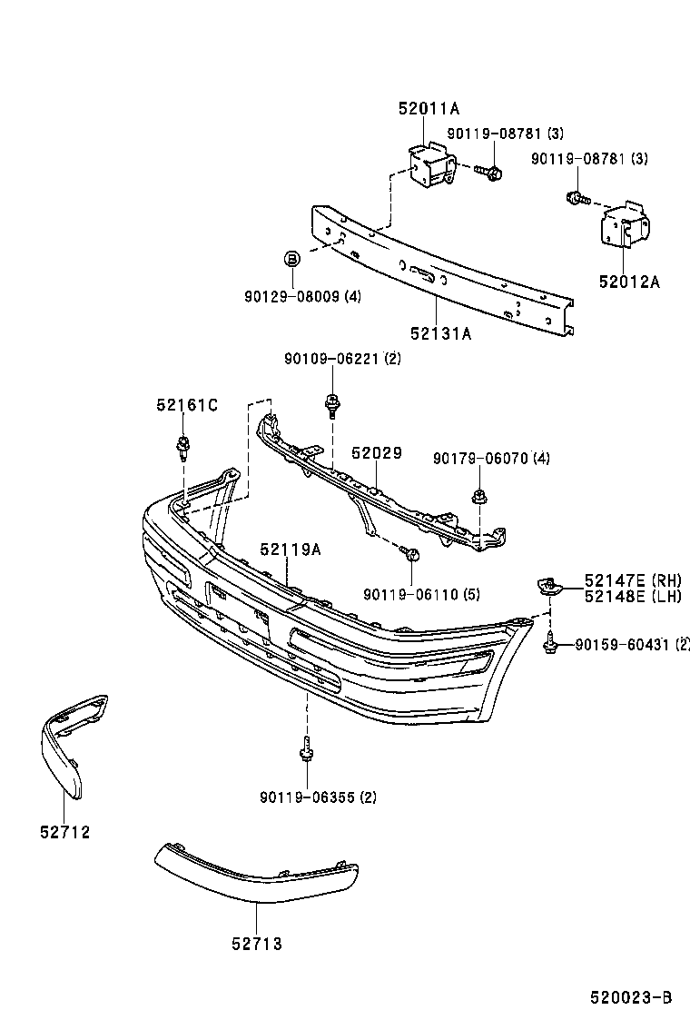  TERCEL |  FRONT BUMPER BUMPER STAY