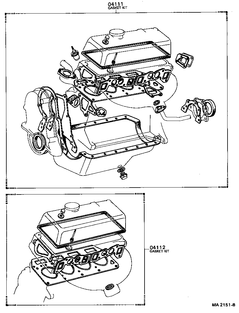  TOYOTA1000 |  ENGINE OVERHAUL GASKET KIT