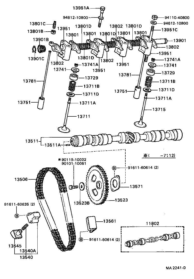  TOYOTA1000 |  CAMSHAFT VALVE