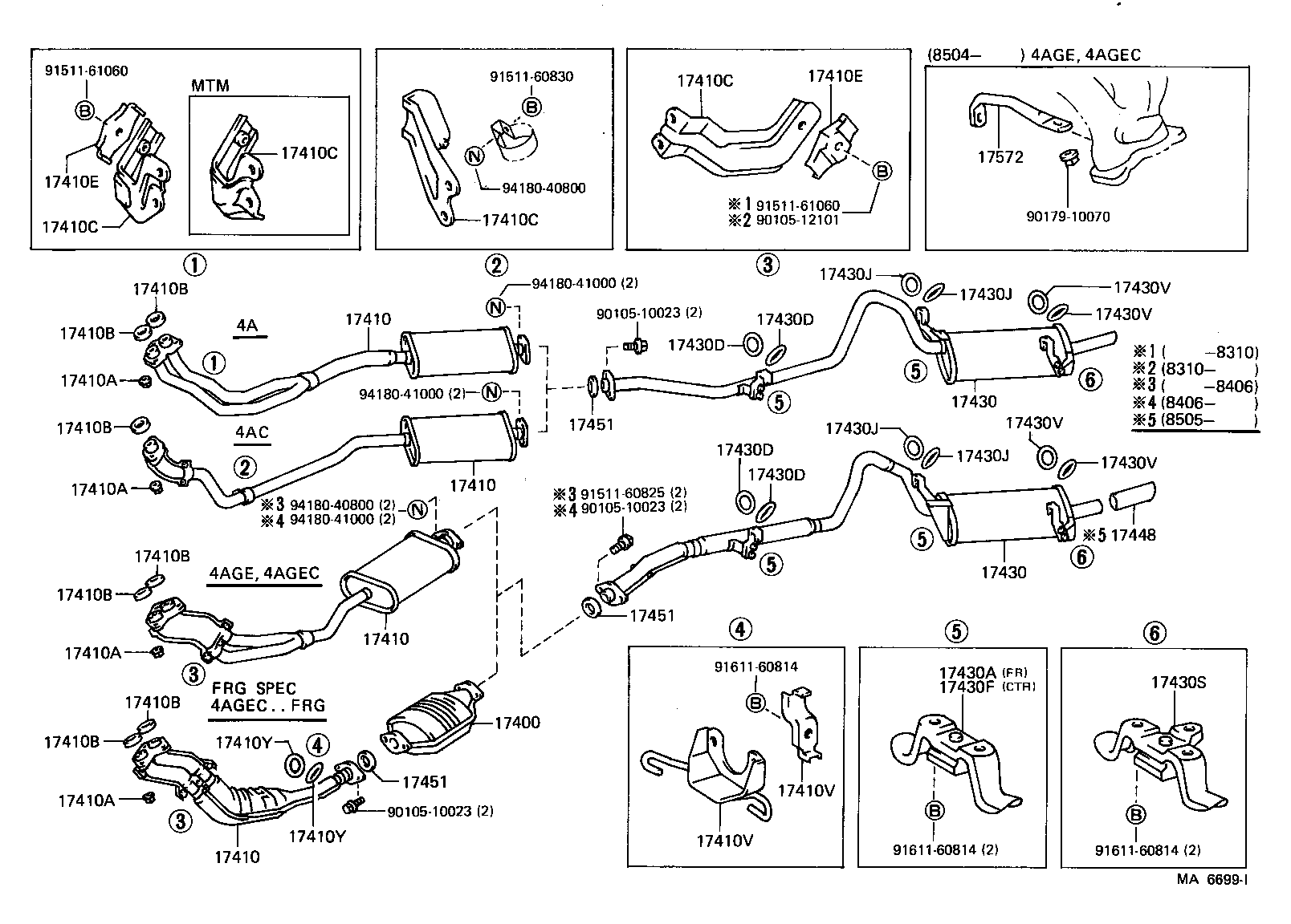 [Image: AEU86 AE86 - Exhaust hangers]