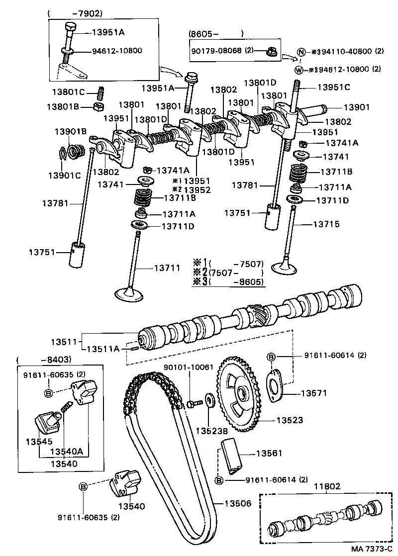  TOYOTA1000 |  CAMSHAFT VALVE