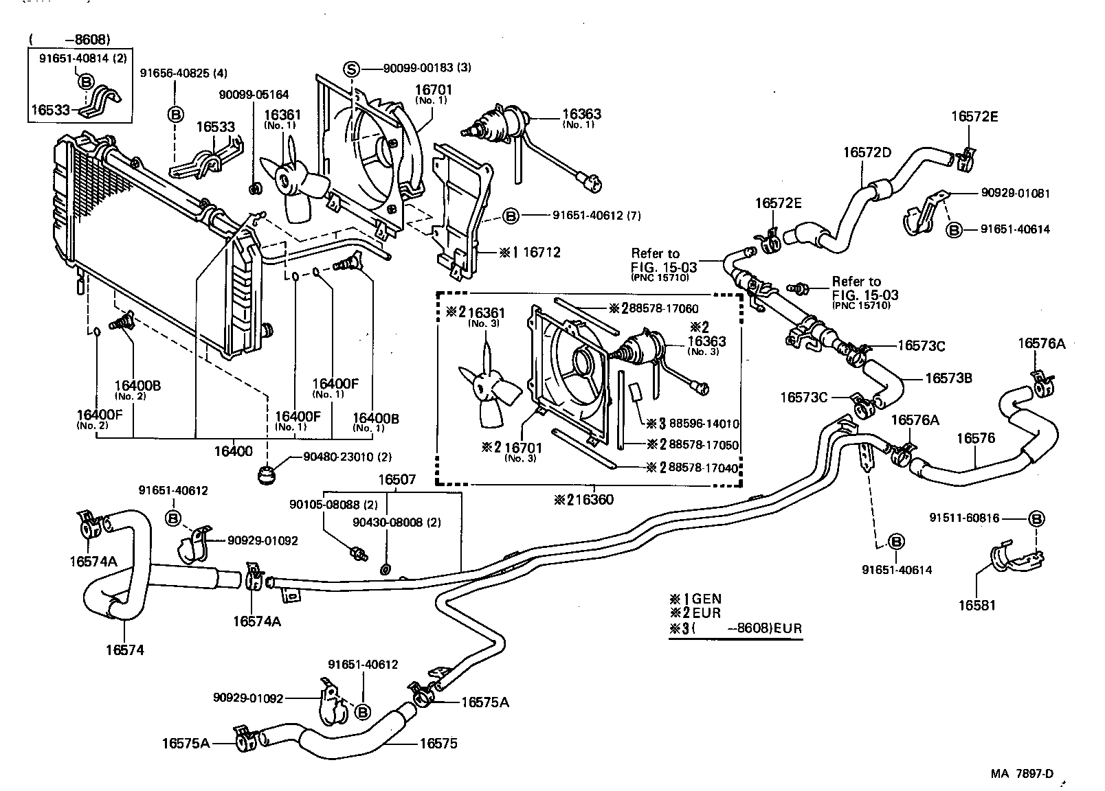  MR2 |  RADIATOR WATER OUTLET