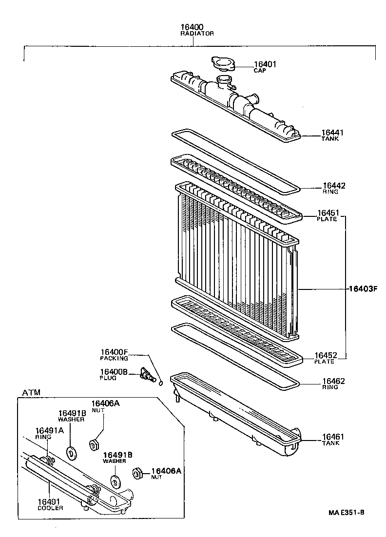  TERCEL |  RADIATOR WATER OUTLET