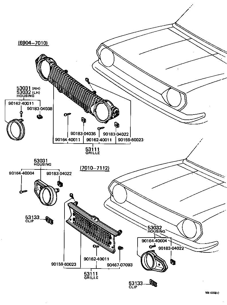  TOYOTA1000 |  RADIATOR GRILLE