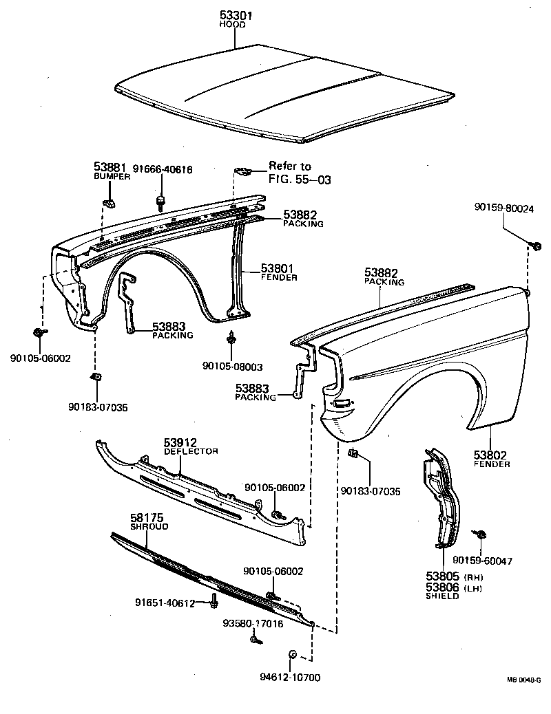  TOYOTA1000 |  HOOD FRONT FENDER