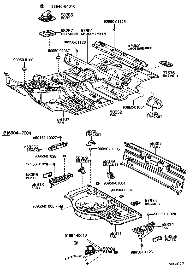  TOYOTA1000 |  FLOOR PAN LOWER BACK PANEL