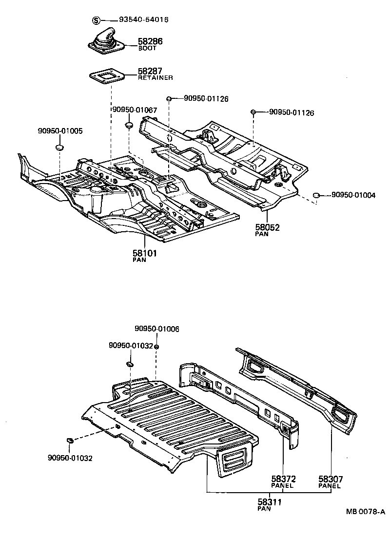  TOYOTA1000 |  FLOOR PAN LOWER BACK PANEL