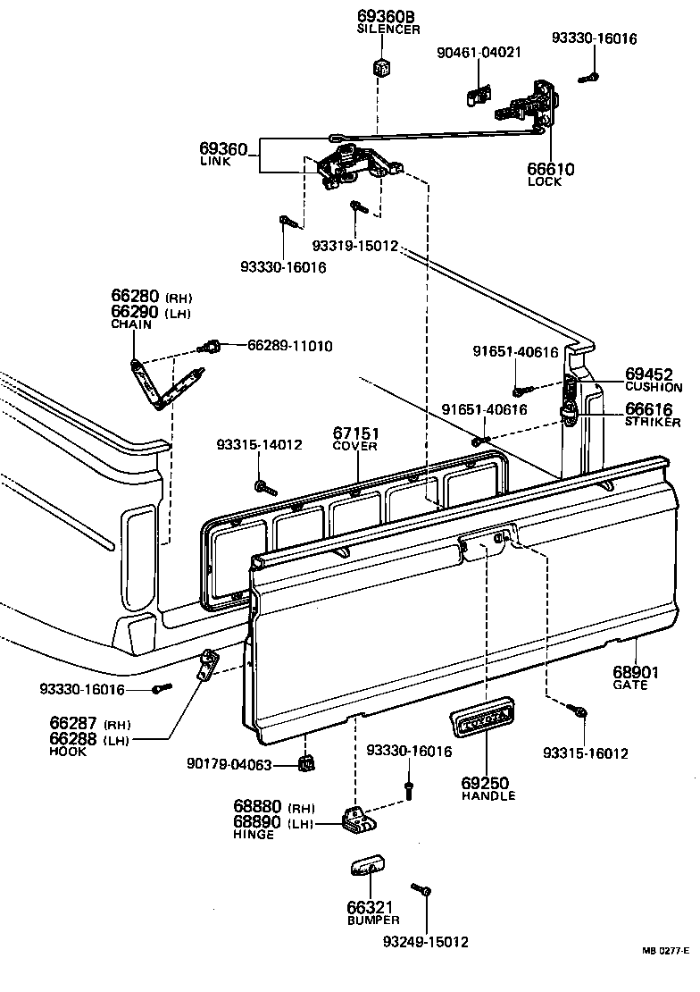  TOYOTA1000 |  TAIL GATE PANEL LOCK