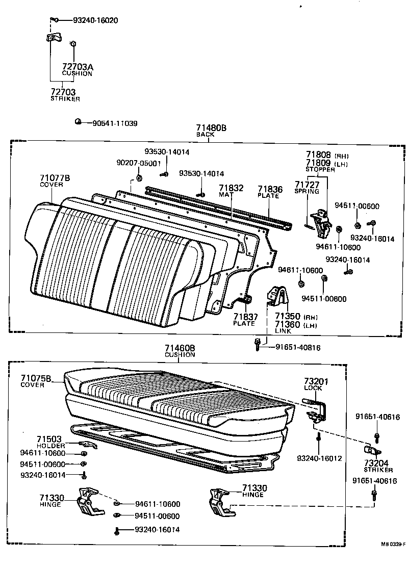  TOYOTA1000 |  REAR SEAT SEAT TRACK