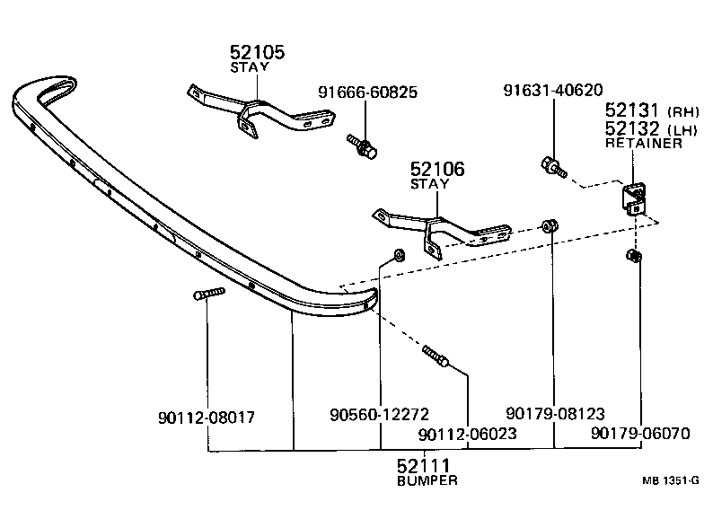  TOYOTA1000 |  FRONT BUMPER BUMPER STAY