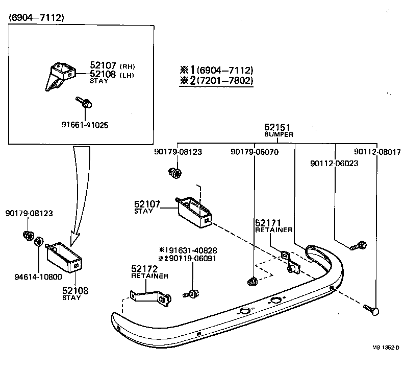  TOYOTA1000 |  REAR BUMPER BUMPER STAY