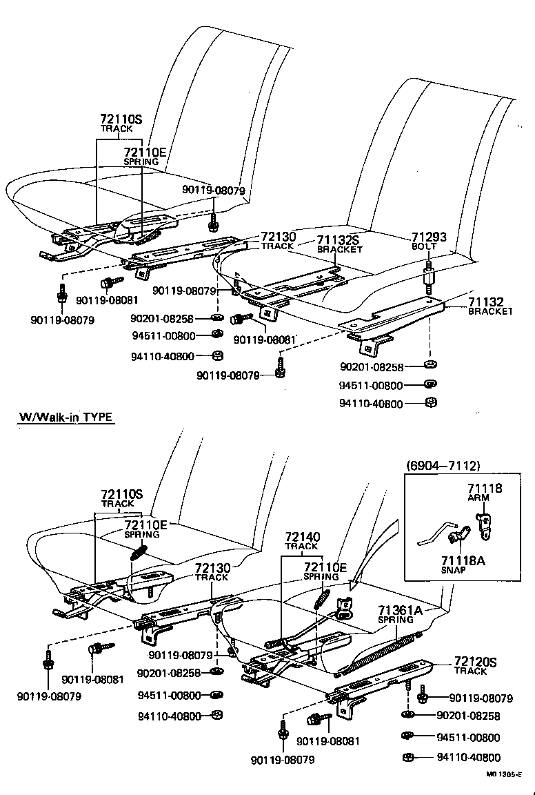  TOYOTA1000 |  FRONT SEAT SEAT TRACK