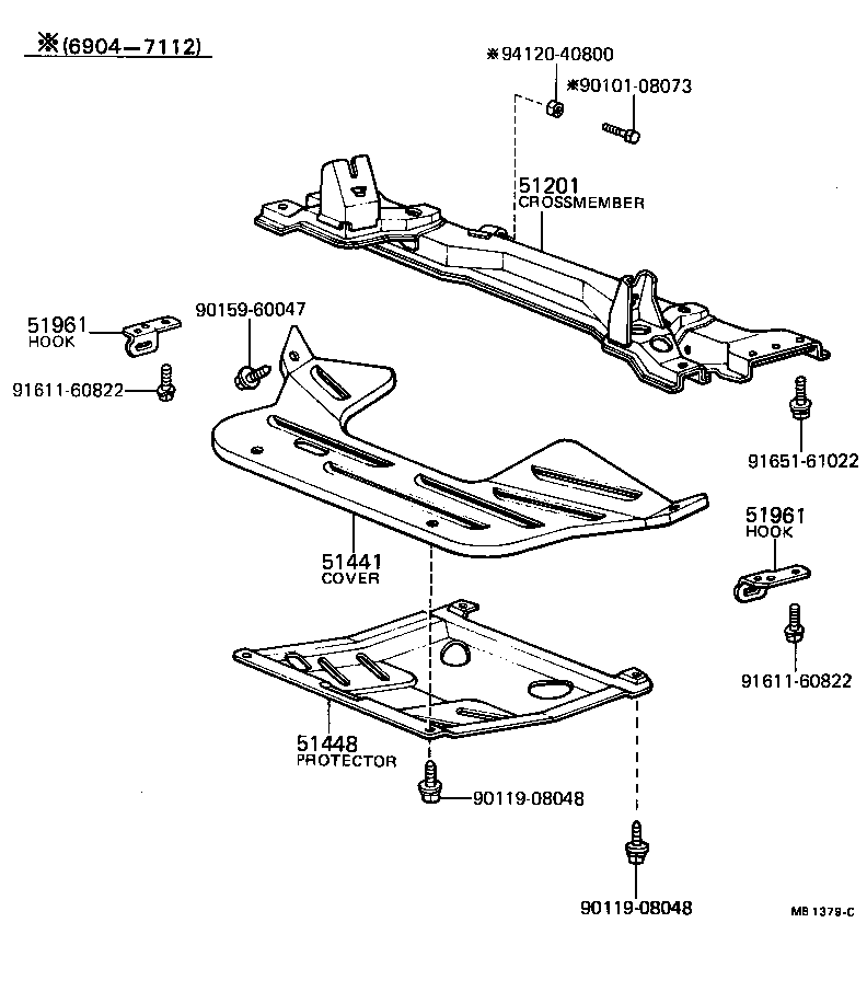  TOYOTA1000 |  SUSPENSION CROSSMEMBER UNDER COVER