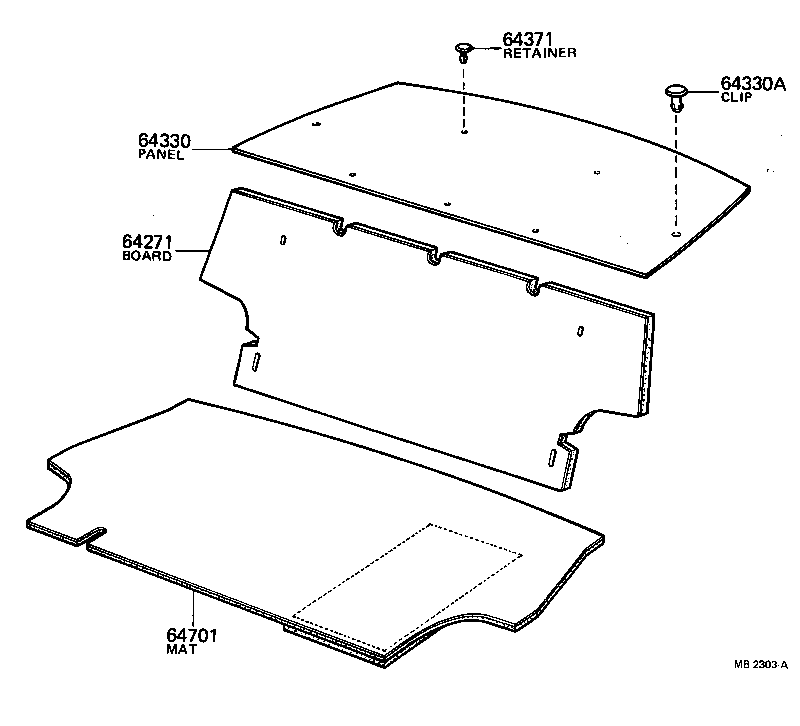  TOYOTA1000 |  PACKAGE TRAY PANEL LUGGAGE COMPARTMENT MAT