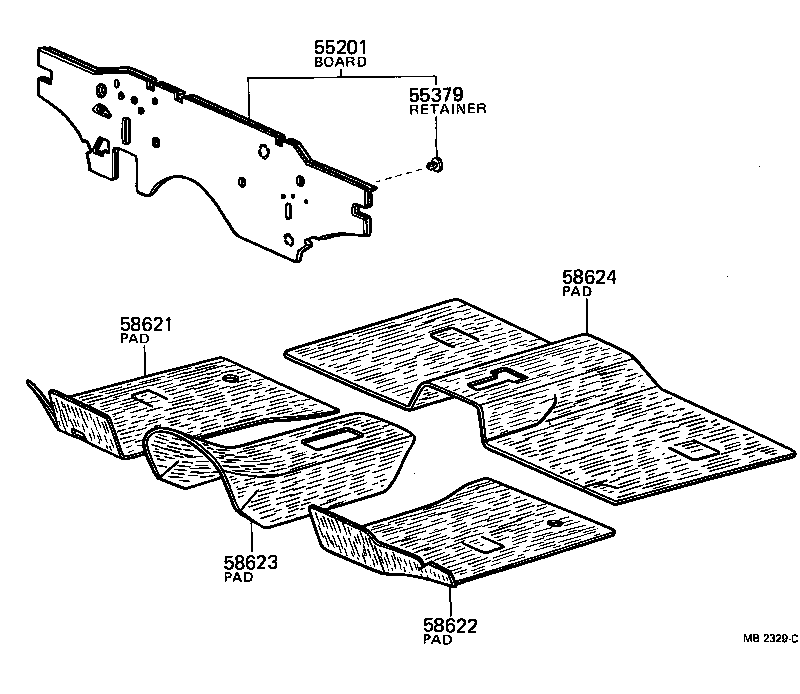  TOYOTA1000 |  DASH SILENCER BOARD FLOOR SILENCER PAD