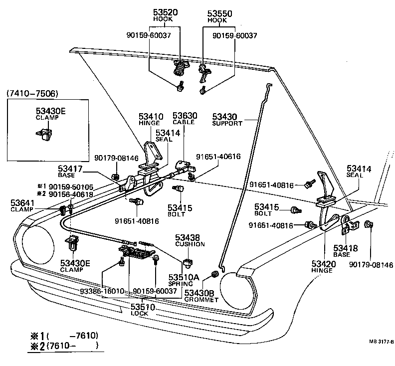  TOYOTA1000 |  HOOD LOCK HINGE