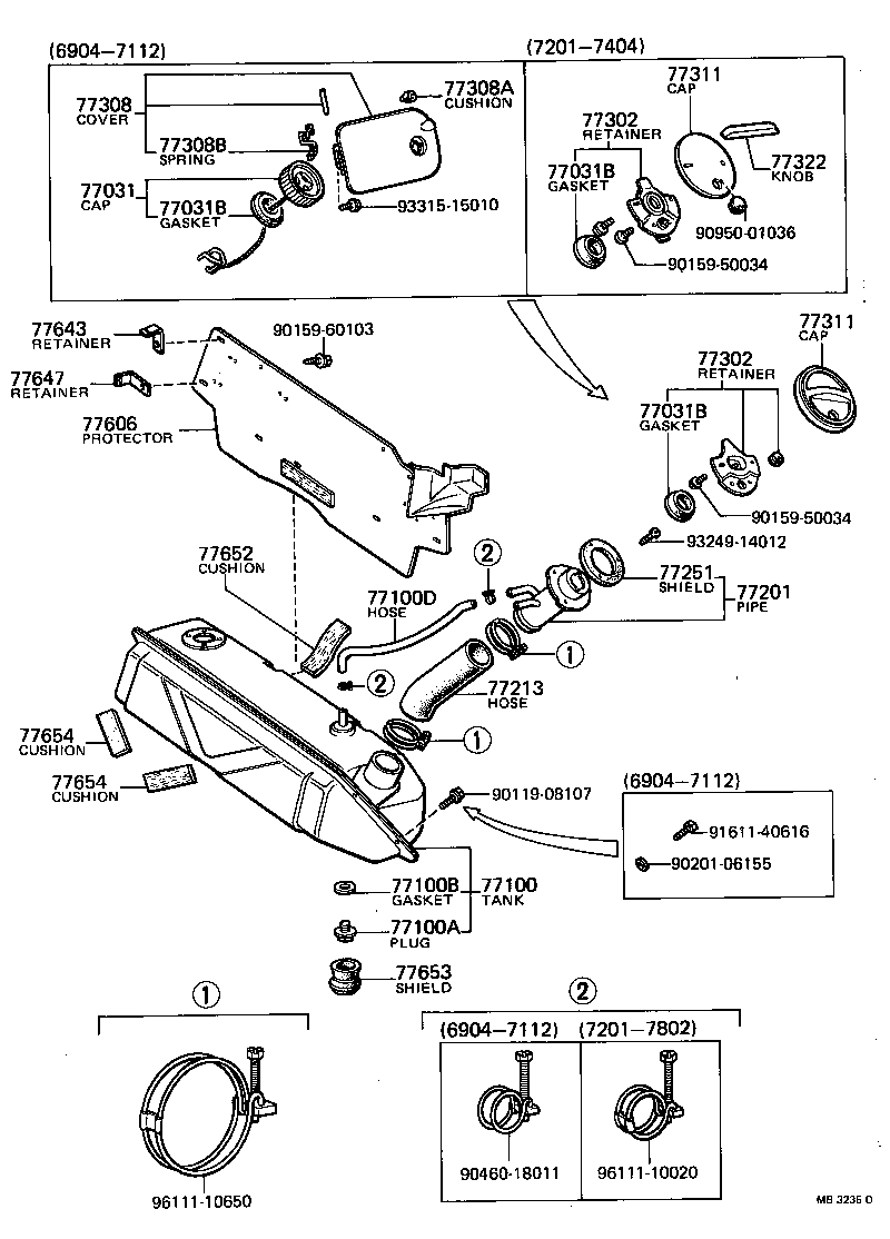  TOYOTA1000 |  FUEL TANK TUBE