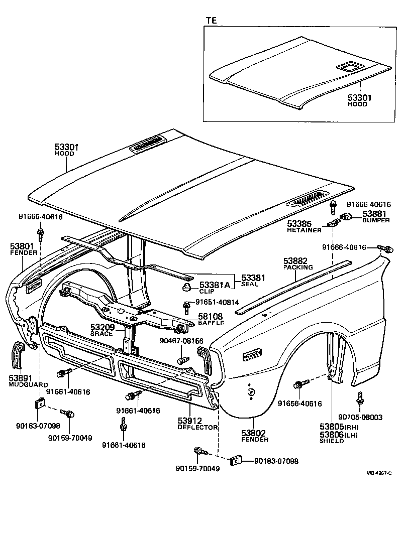  COROLLA TRUENO |  HOOD FRONT FENDER