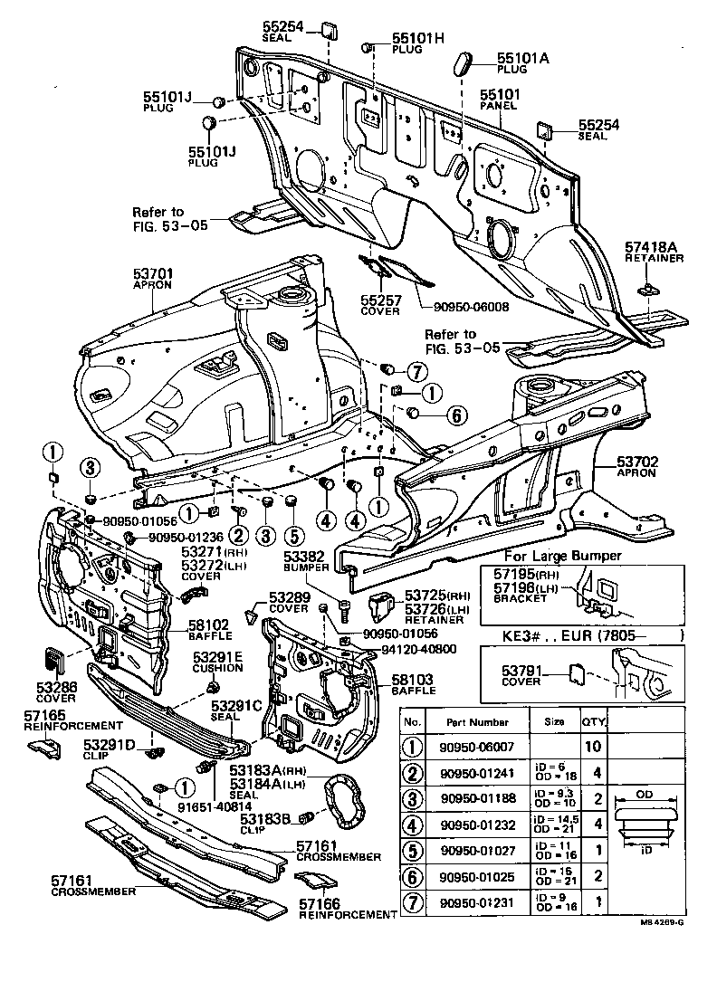  COROLLA TRUENO |  FRONT FENDER APRON DASH PANEL