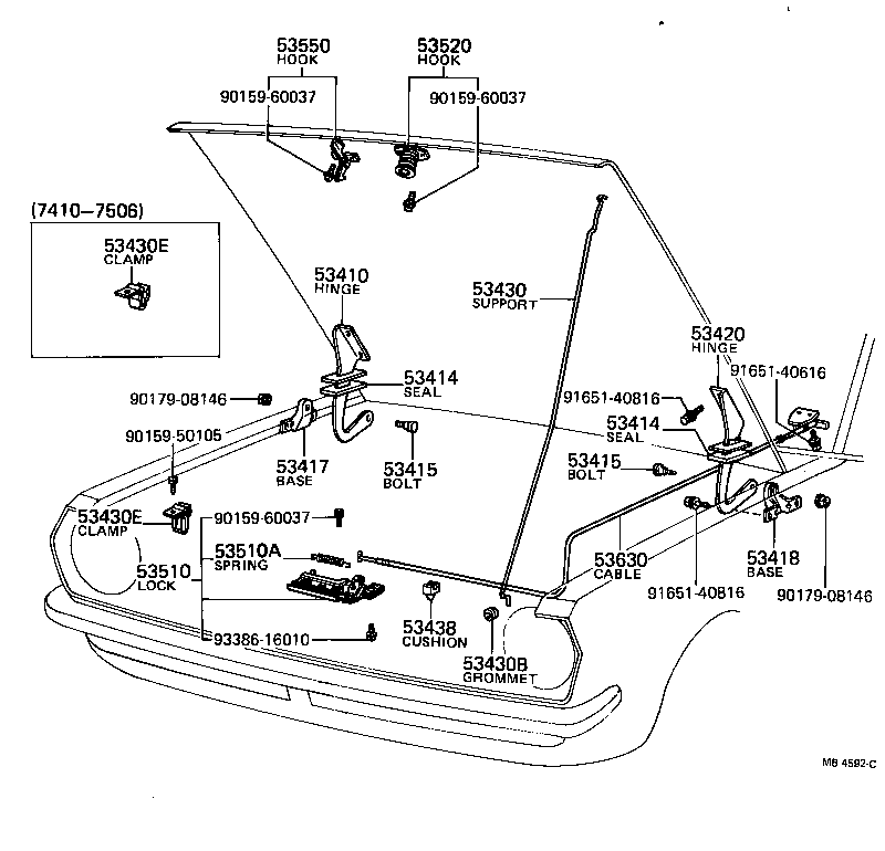  TOYOTA1000 |  HOOD LOCK HINGE