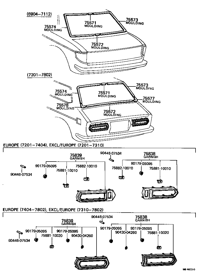  TOYOTA1000 |  REAR MOULDING